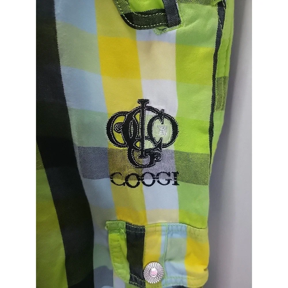 Vtg. Coogi Cargo Shorts Baggy Y2K Pastel Green,Yellow,Blue Embroidered Size 42 - Picture 4 of 14